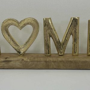 "Home" doré sur socle en bois de GmbH (33*10.5cm)