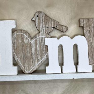 "Home" sculpté en bois et peint de GmbH (30*14cm)